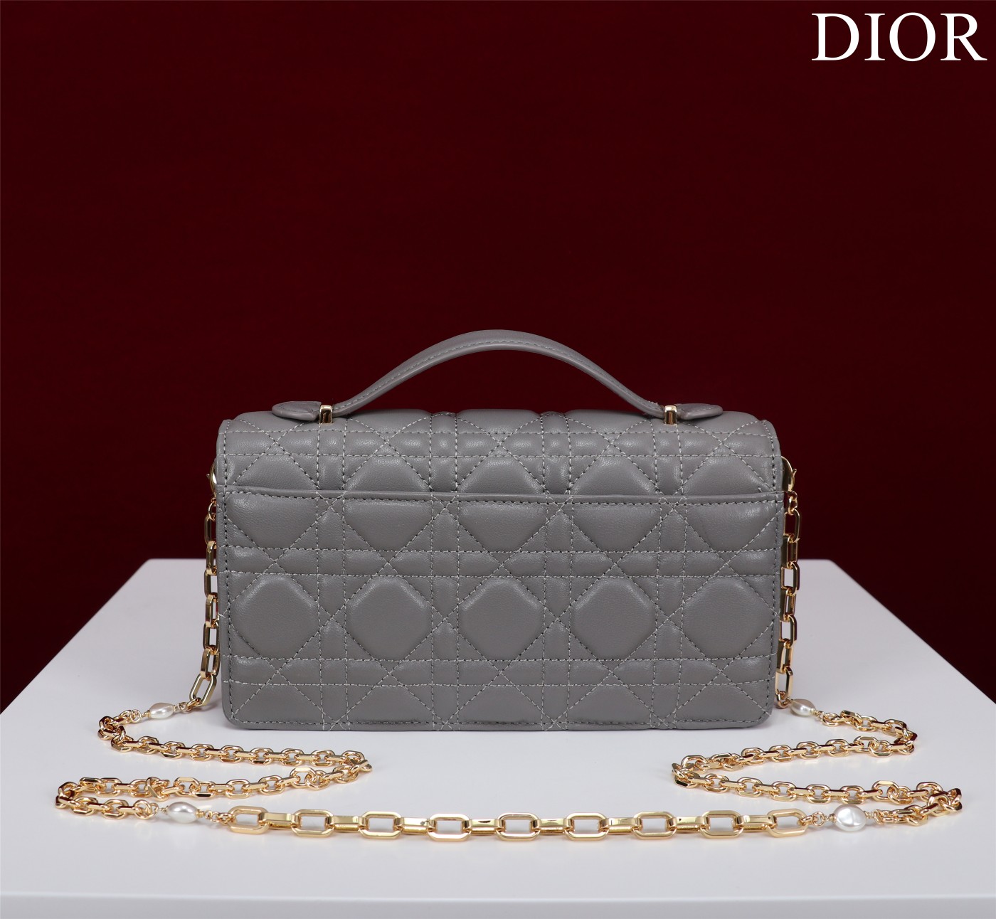 My Dior Mini Bag Gray Cannage Lambskin